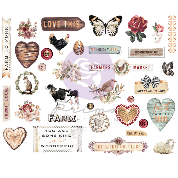 Farm Sweet Farm Chipboard Sticker by Prima Marketing