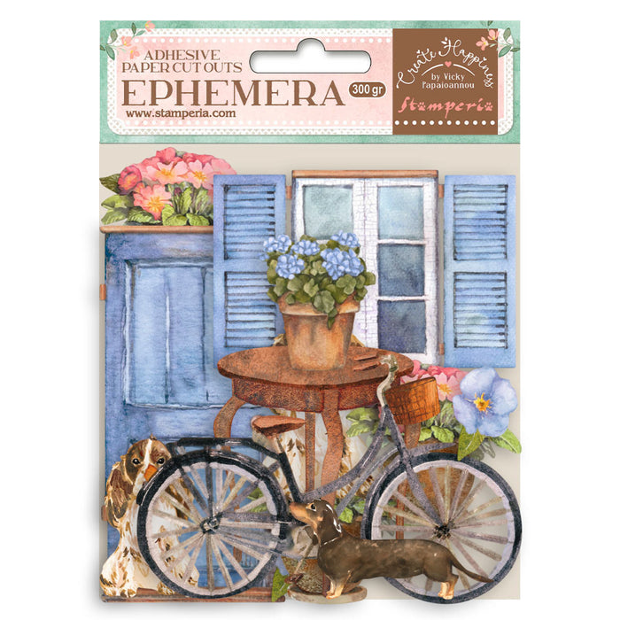 Stamperia Create Happiness Welcome Home Ephemera Bicycle & Flowers