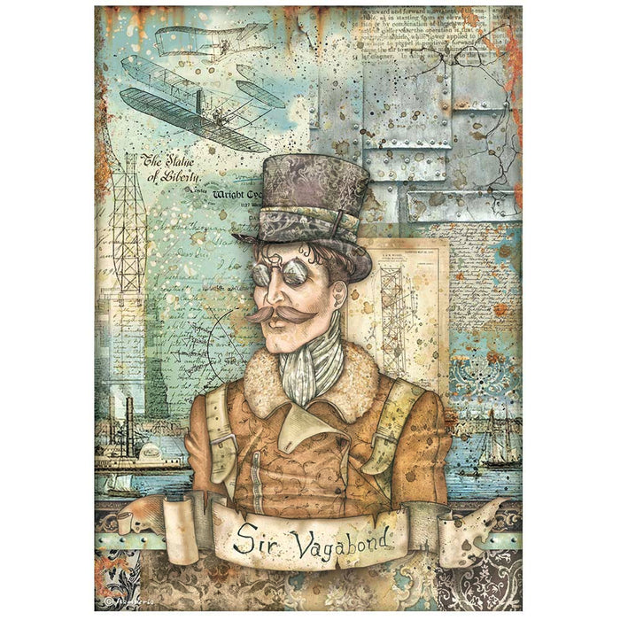 Sir Vagabond Aviator A4 Rice Paper Image - Stamperia