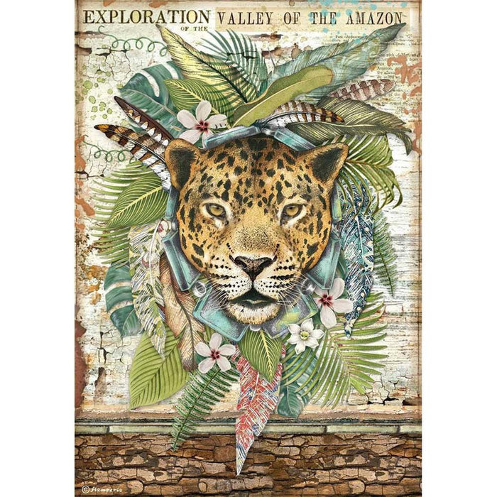 Stamperia Amazonia Rice Paper A4 Jaguar