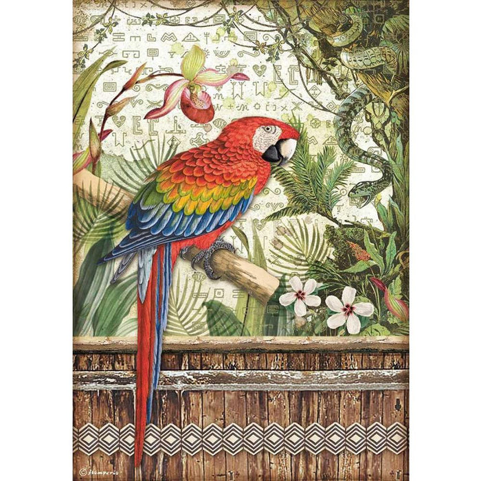 Stamperia Amazonia Rice Paper A4 Parrot