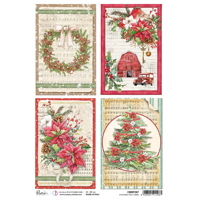 Ciao Bella Christmas Vibes A4 Rice Paper (Cards)