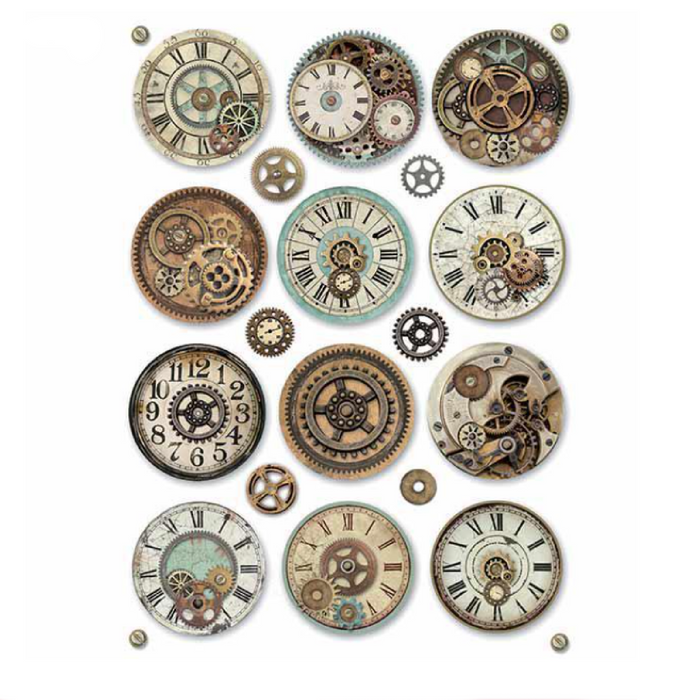 Stamperia Voyages Fantastiques A4 Rice Paper (Gears)