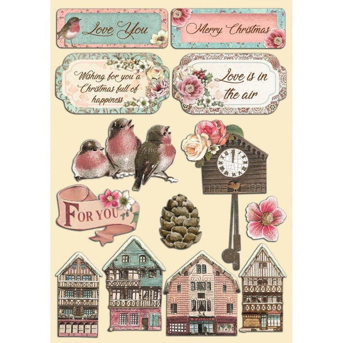 Stamperia Sweet Winter A5 Colored Wooden Shapes